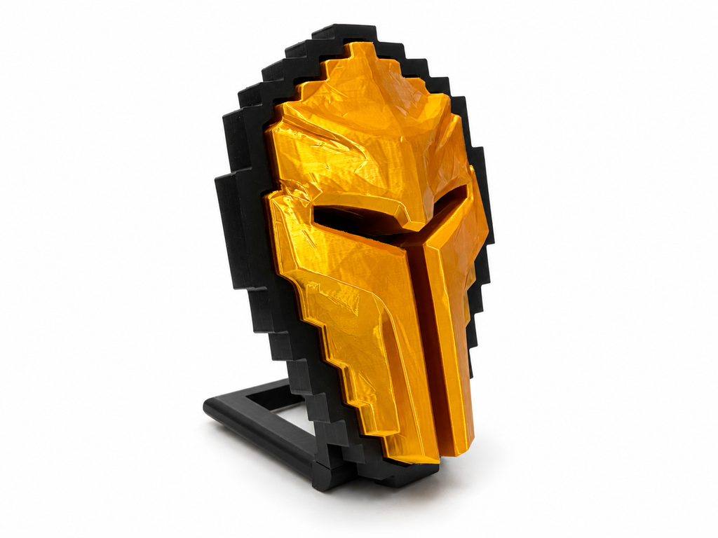 Tibia Golden Helmet Collector’s Display – Wall Art & Desk Stand